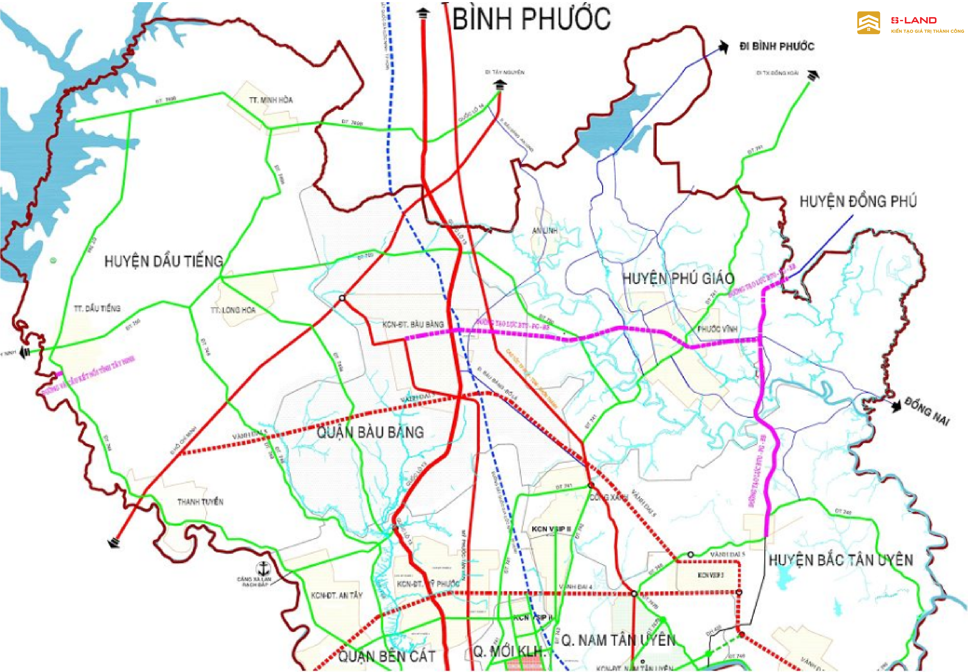 Bản đồ quy hoạch giao thông Bàu Bàng đến 2030